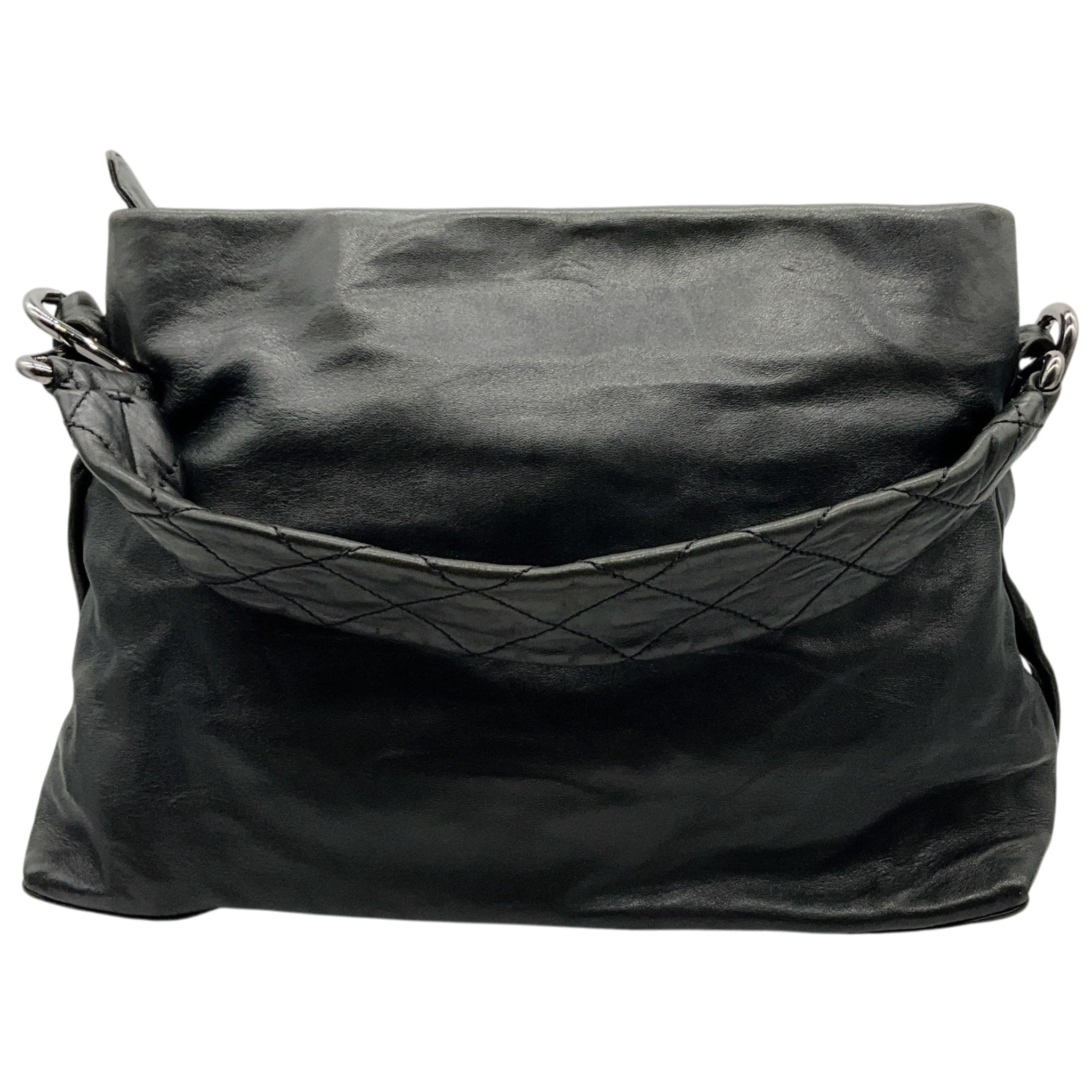 Chanel Black Lambskin Leather 8 Knots Hobo Bag