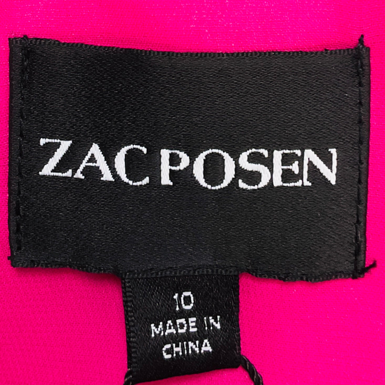 Zac Posen Hot Pink Pleated Sleeveless V-Neck Chiffon Gown / Formal Dress