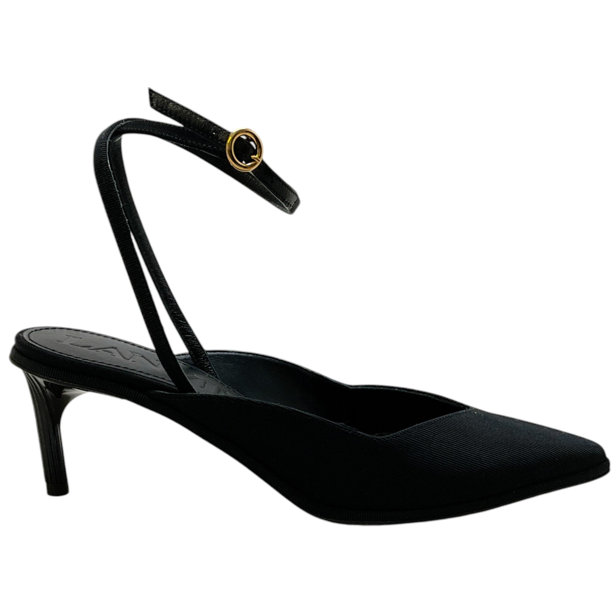 Lanvin Black Grosgrain Ankle Strap Pumps