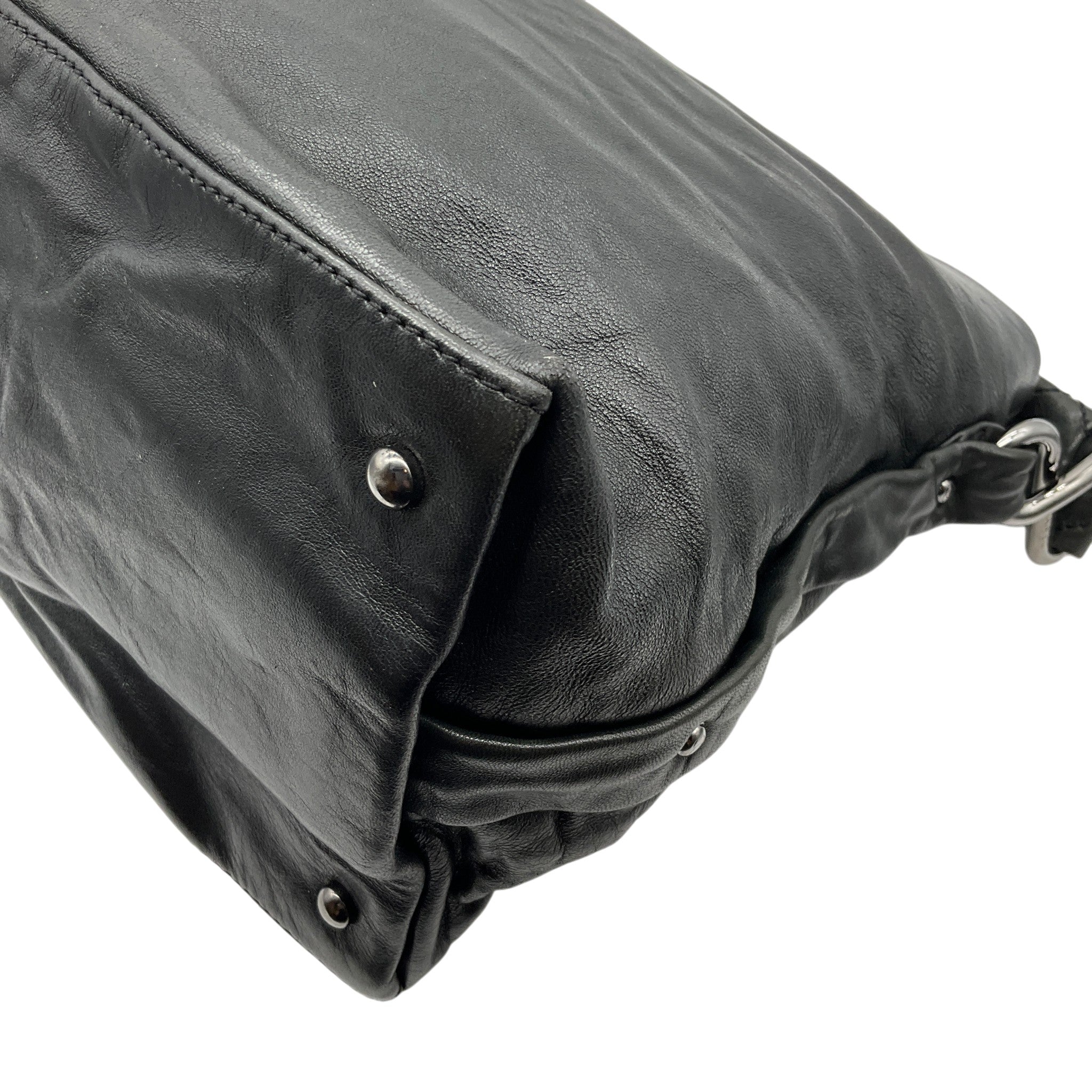 Chanel Black Lambskin Leather 8 Knots Hobo Bag