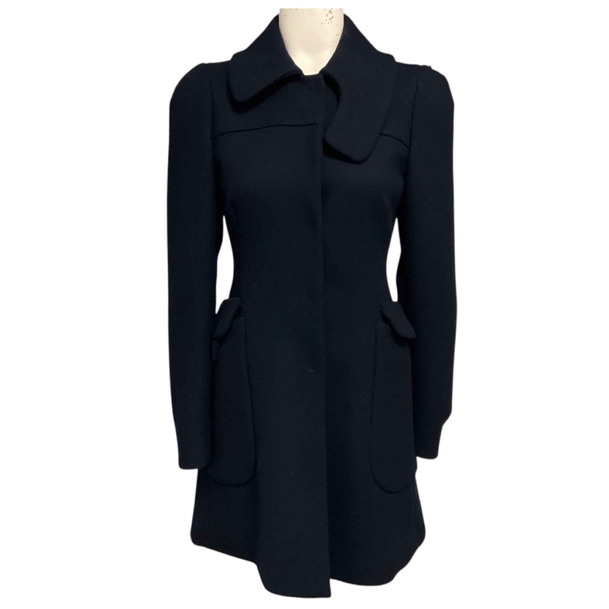 Prada Navy Blue Structured Wool Coat