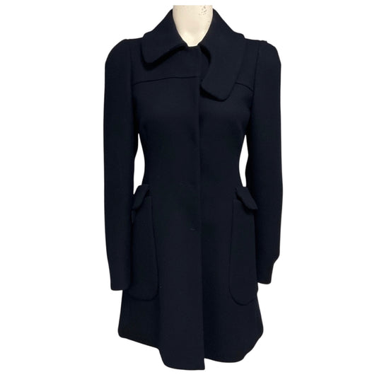 Prada Navy Blue Structured Wool Coat
