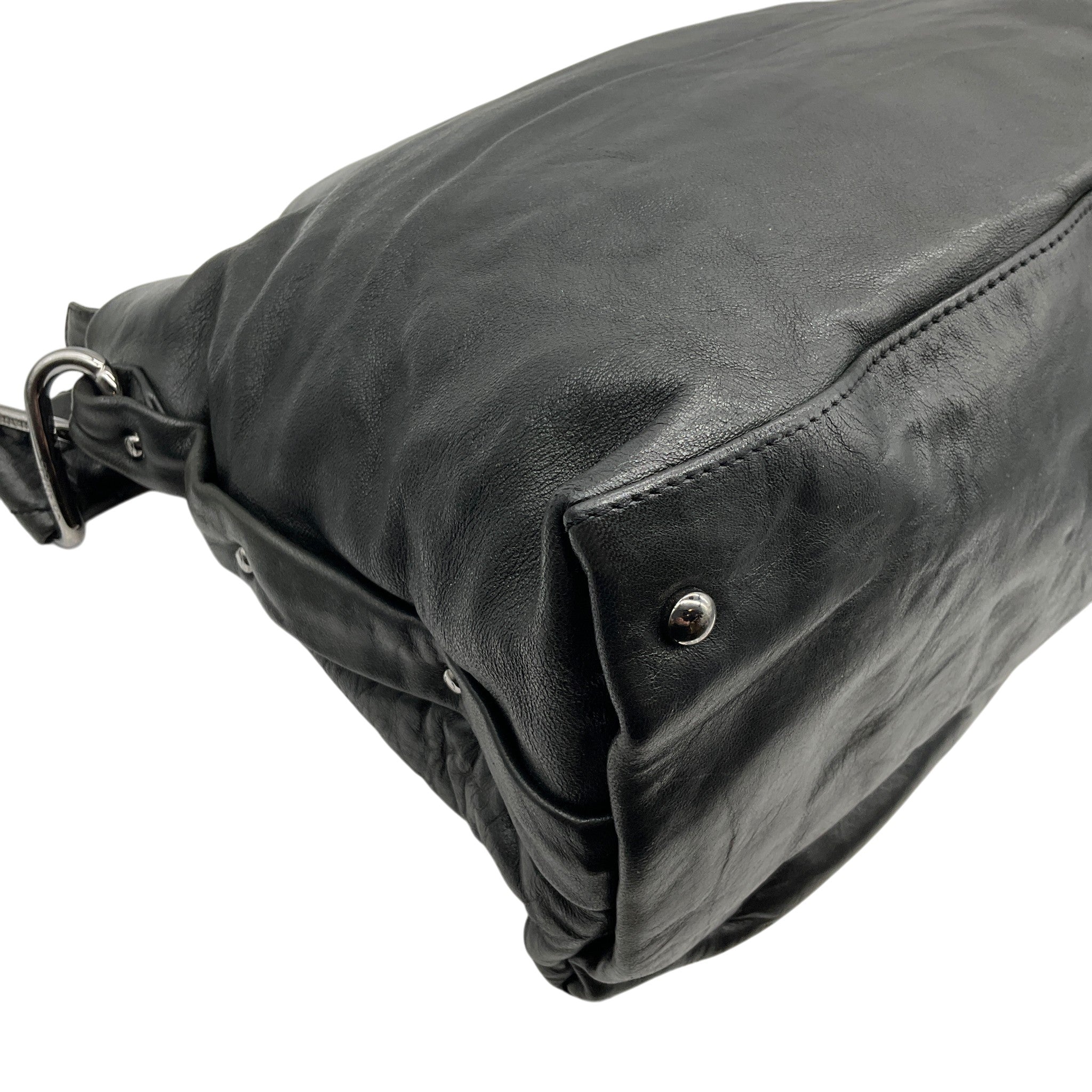 Chanel Black Lambskin Leather 8 Knots Hobo Bag