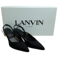 Load image into Gallery viewer, Lanvin Black Grosgrain Ankle Strap Pumps
