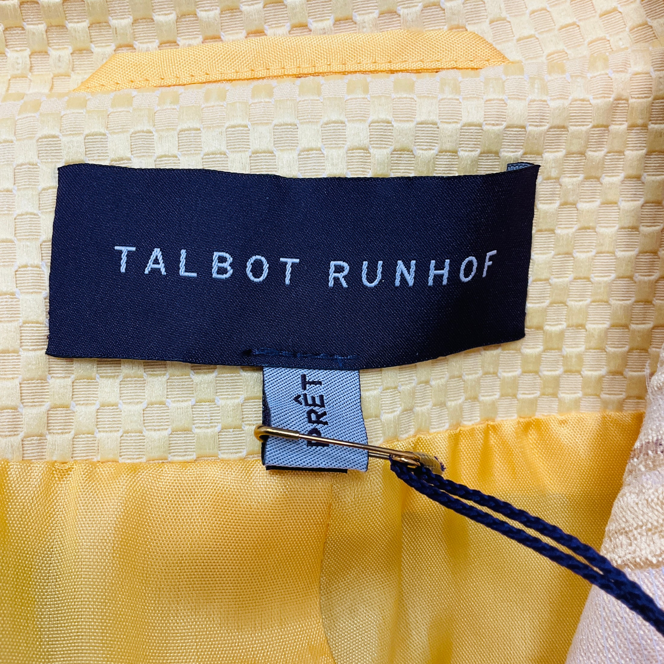 Talbot Runhof Yellow Metallic Jacquard Coat