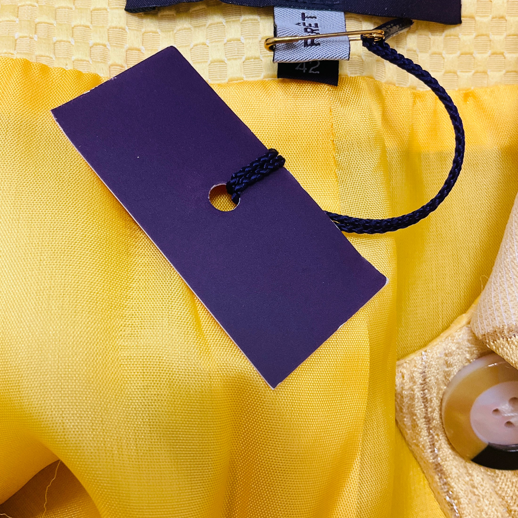 Talbot Runhof Yellow Metallic Jacquard Coat
