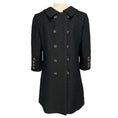 Load image into Gallery viewer, Dolce & Gabbana Black Double Breasted Brocade Coat with Jewel Buttons
