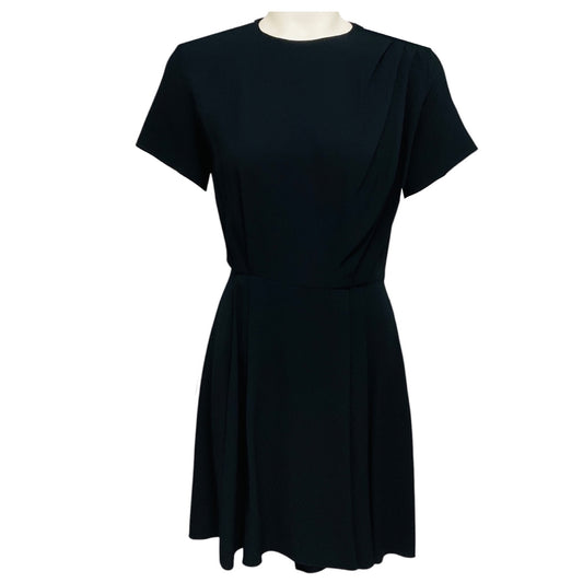 Proenza Schouler Black Short Sleeved Crepe and Satin Mini Dress
