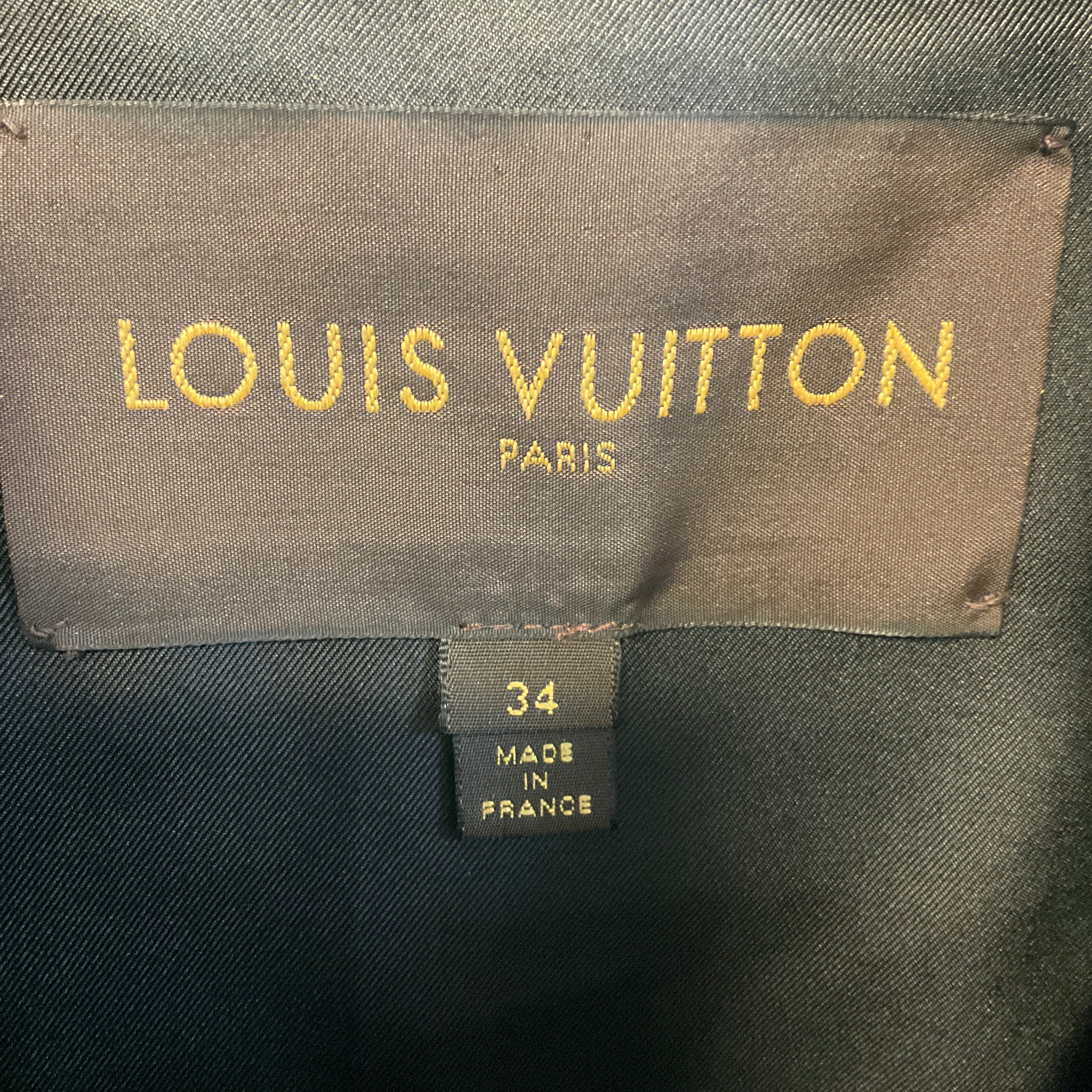 Louis Vuitton Navy / Slate Blue / Black Silk Lined Lamb Shearling, Rabbit Fur, and Mink Fur Vest with Calfskin Leather Details