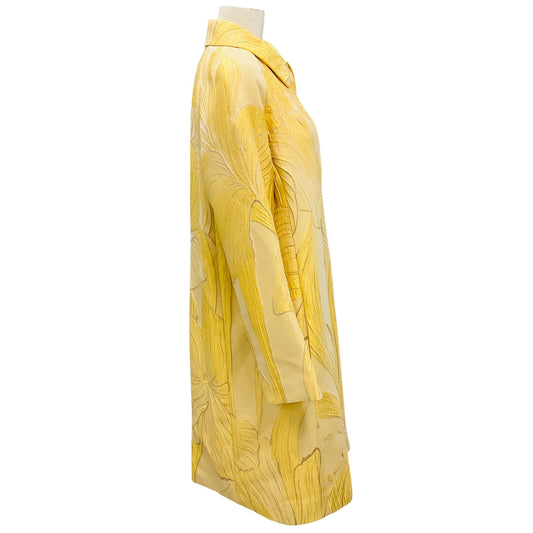 Talbot Runhof Yellow Metallic Jacquard Coat