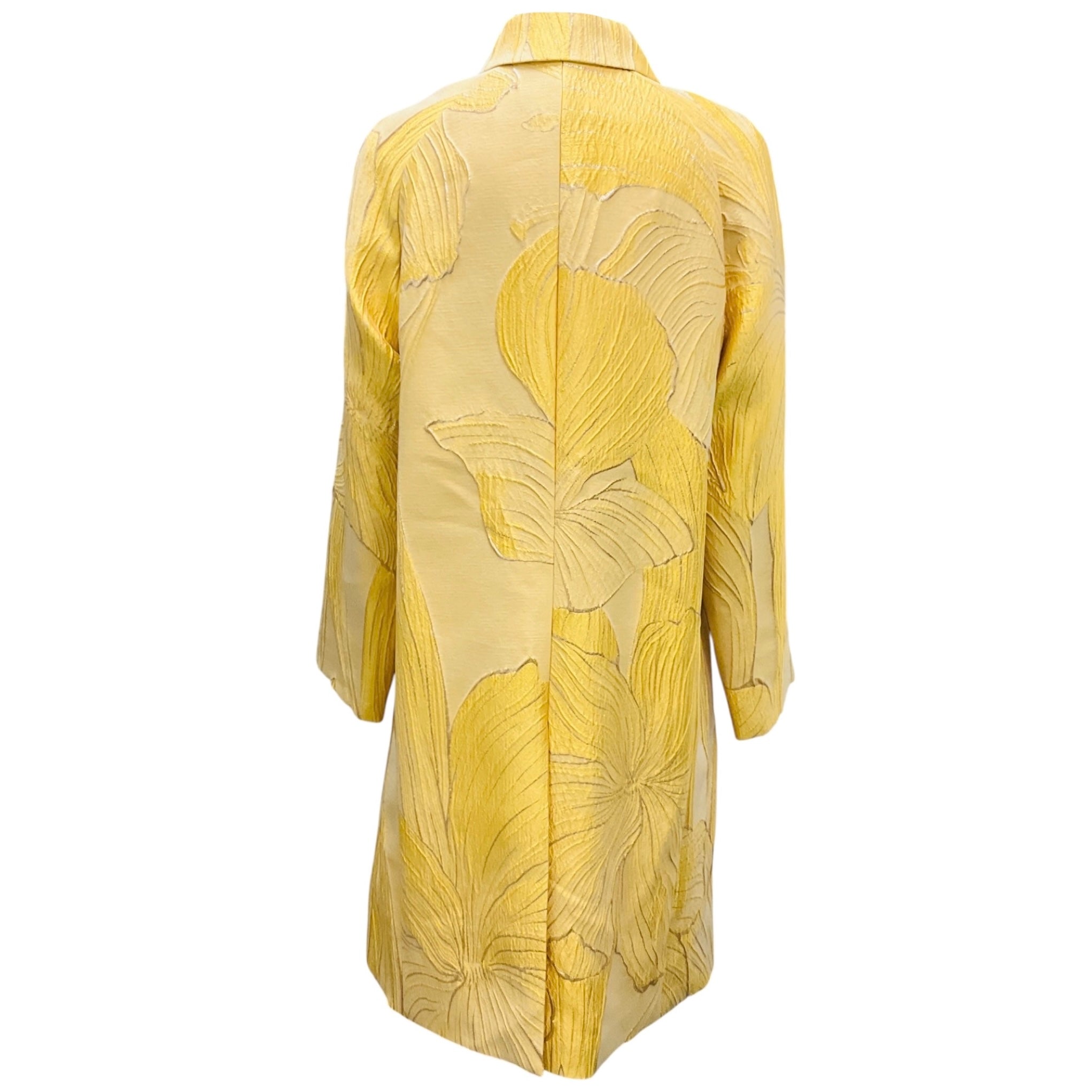 Talbot Runhof Yellow Metallic Jacquard Coat