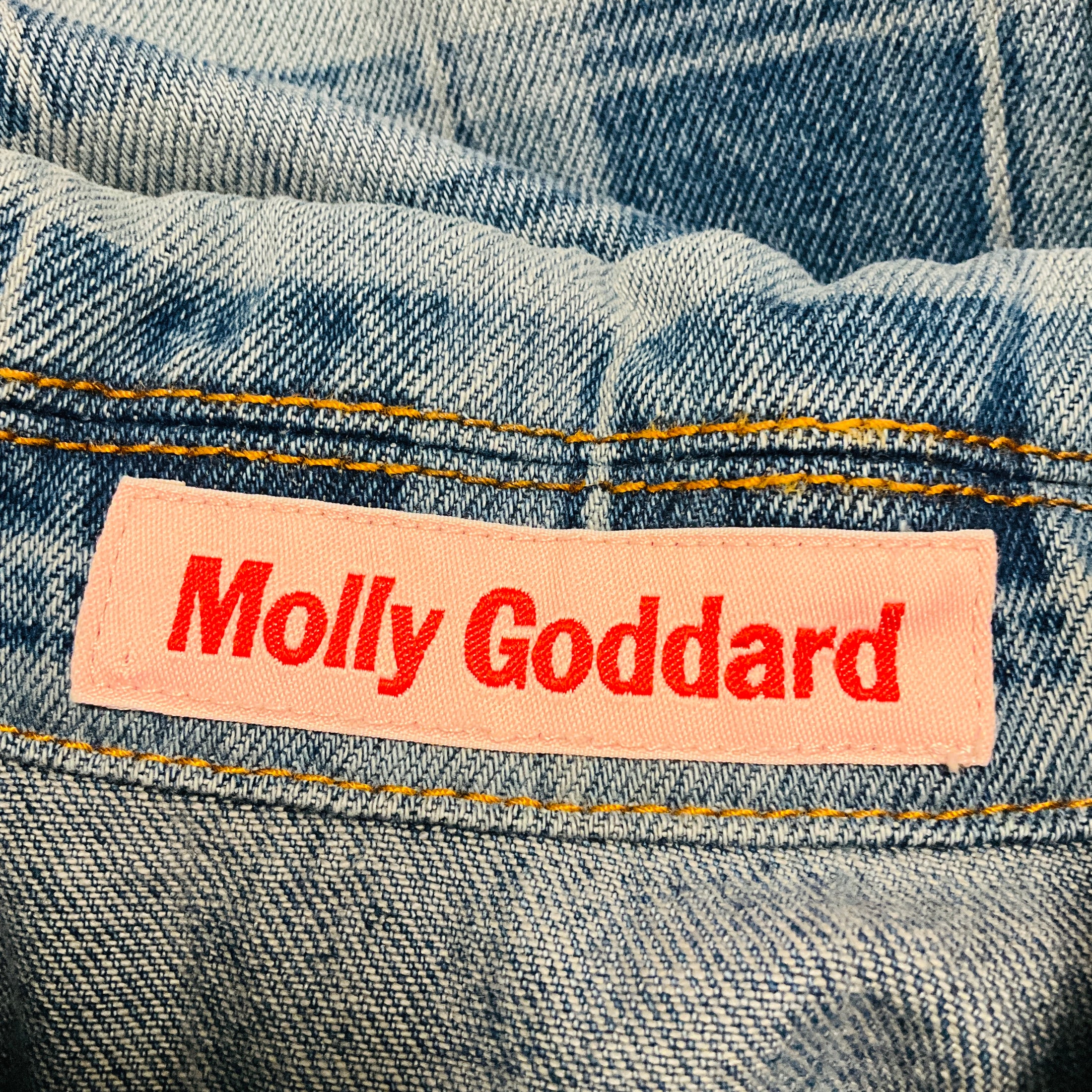 Molly Goddard Blue Alfie Checked Denim Jacket