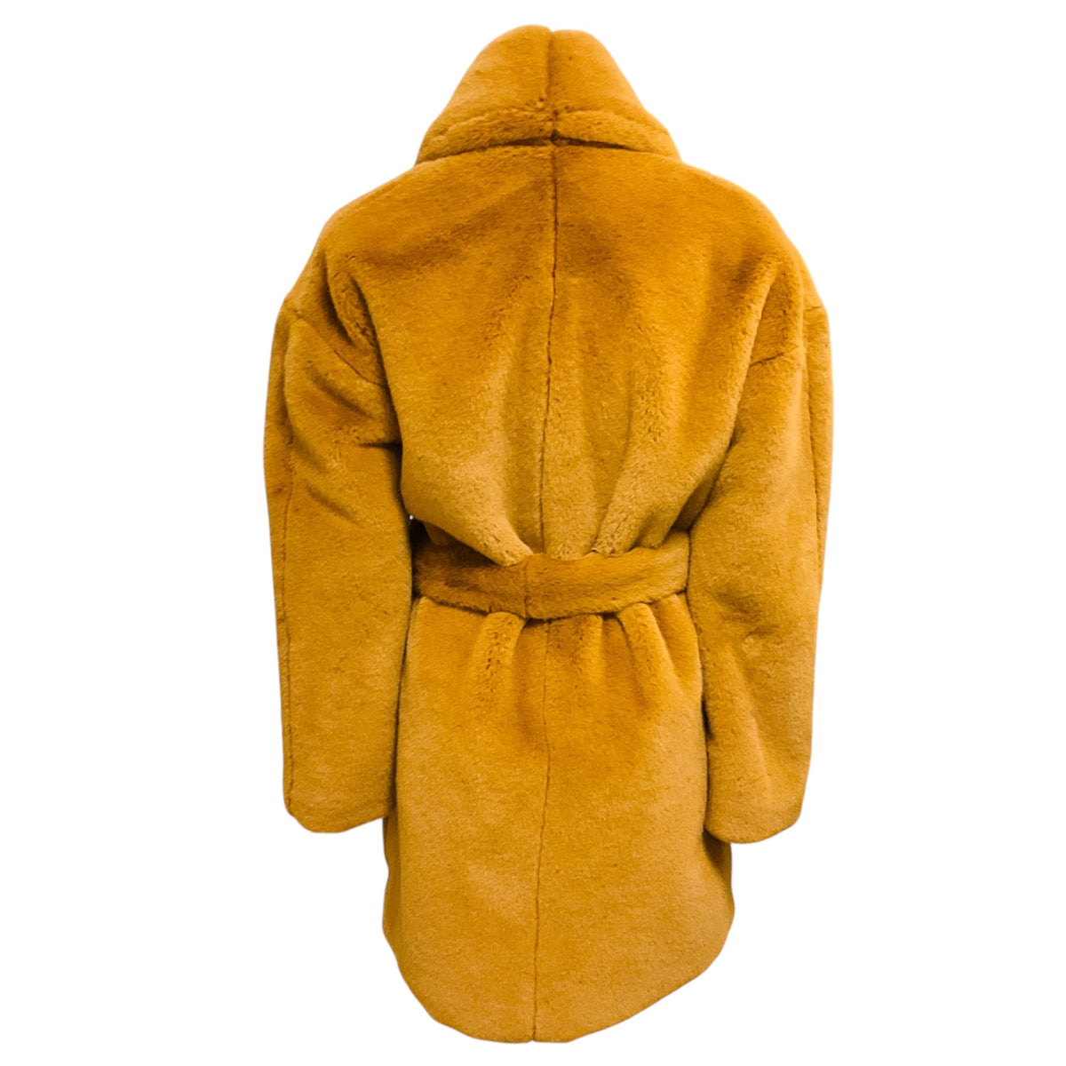 Rag & Bone Camel Faux Fur Coat with Belt