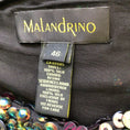 Load image into Gallery viewer, Malandrino by Catherine Malandrino Black / Purple / Green Multi Iridescent Sequined Asymmetrical Silk Dress
