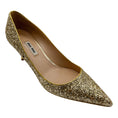 Load image into Gallery viewer, Miu Miu Gold Metallic Glitter Pumps
