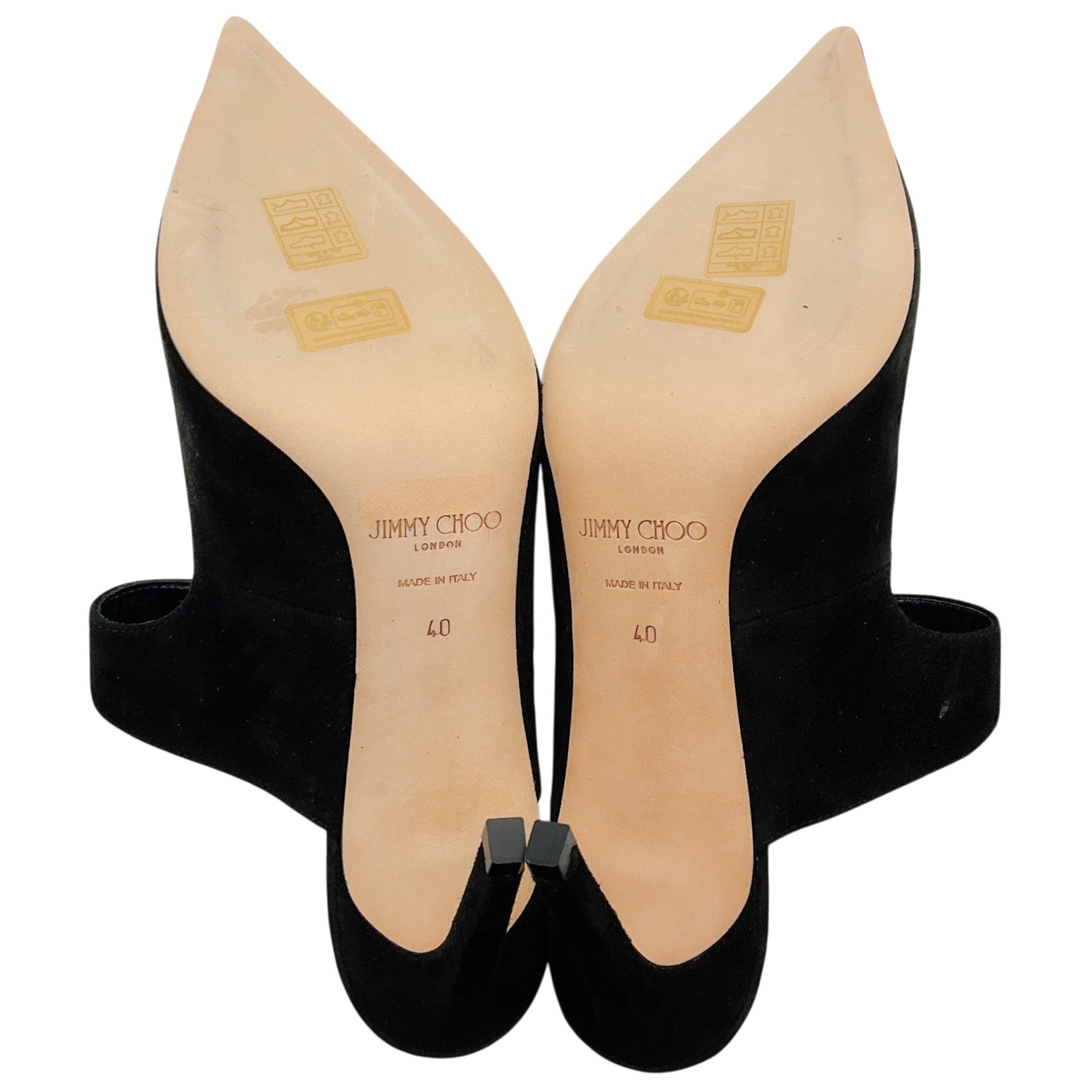 Jimmy Choo Black Suede Mules with Jeweled Buckle