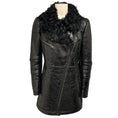 Load image into Gallery viewer, Gucci Vintage Black Lamb Shearling Lined Crinkled Patent Leather Coat
