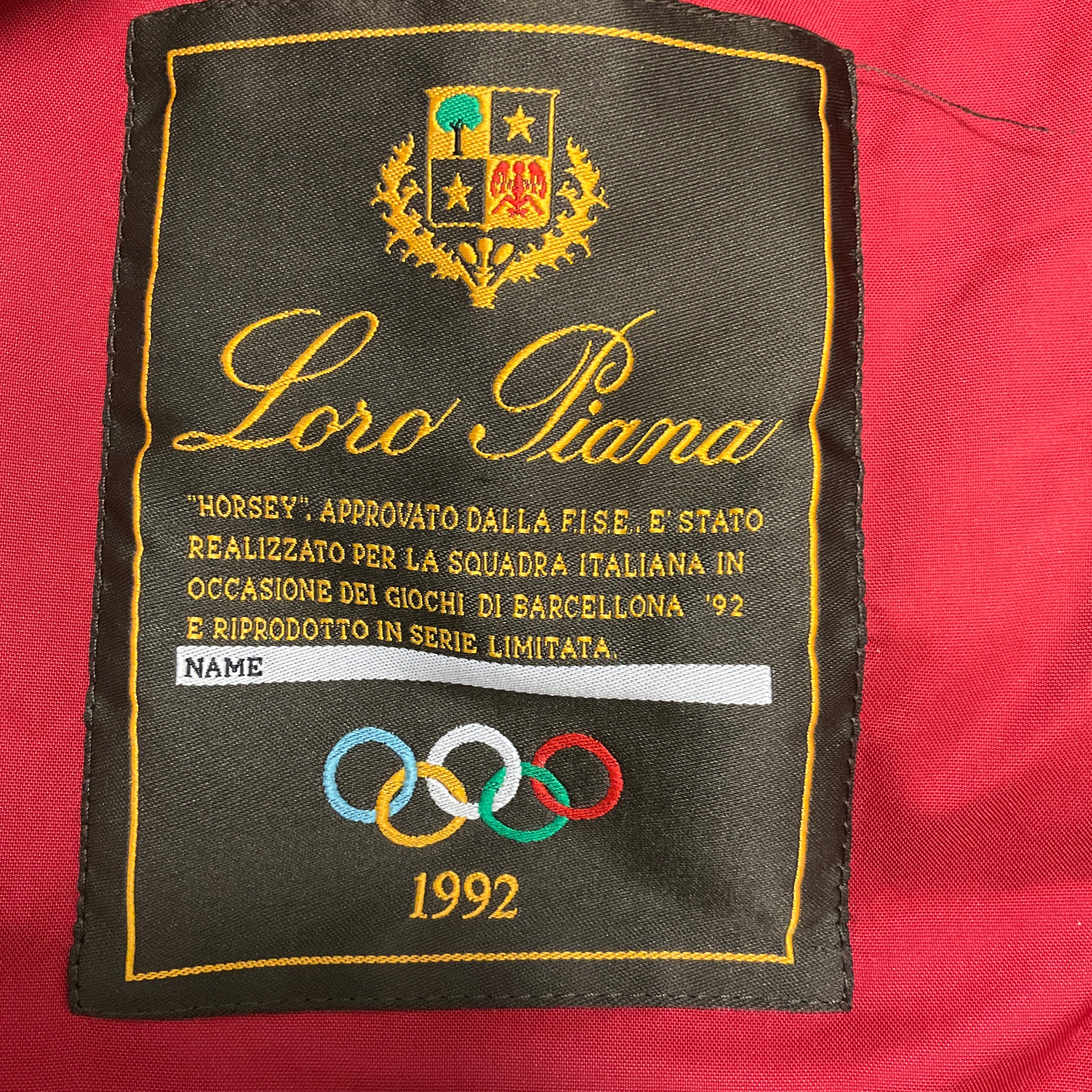 Loro Piana RARE Red Vintage 1992 Limited Edition Olympics Horsey Storm System Nylon Jacket