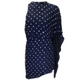 Load image into Gallery viewer, Haney Navy Blue Crystal Embellished One Sleeve Asymmetric Silk Dress
