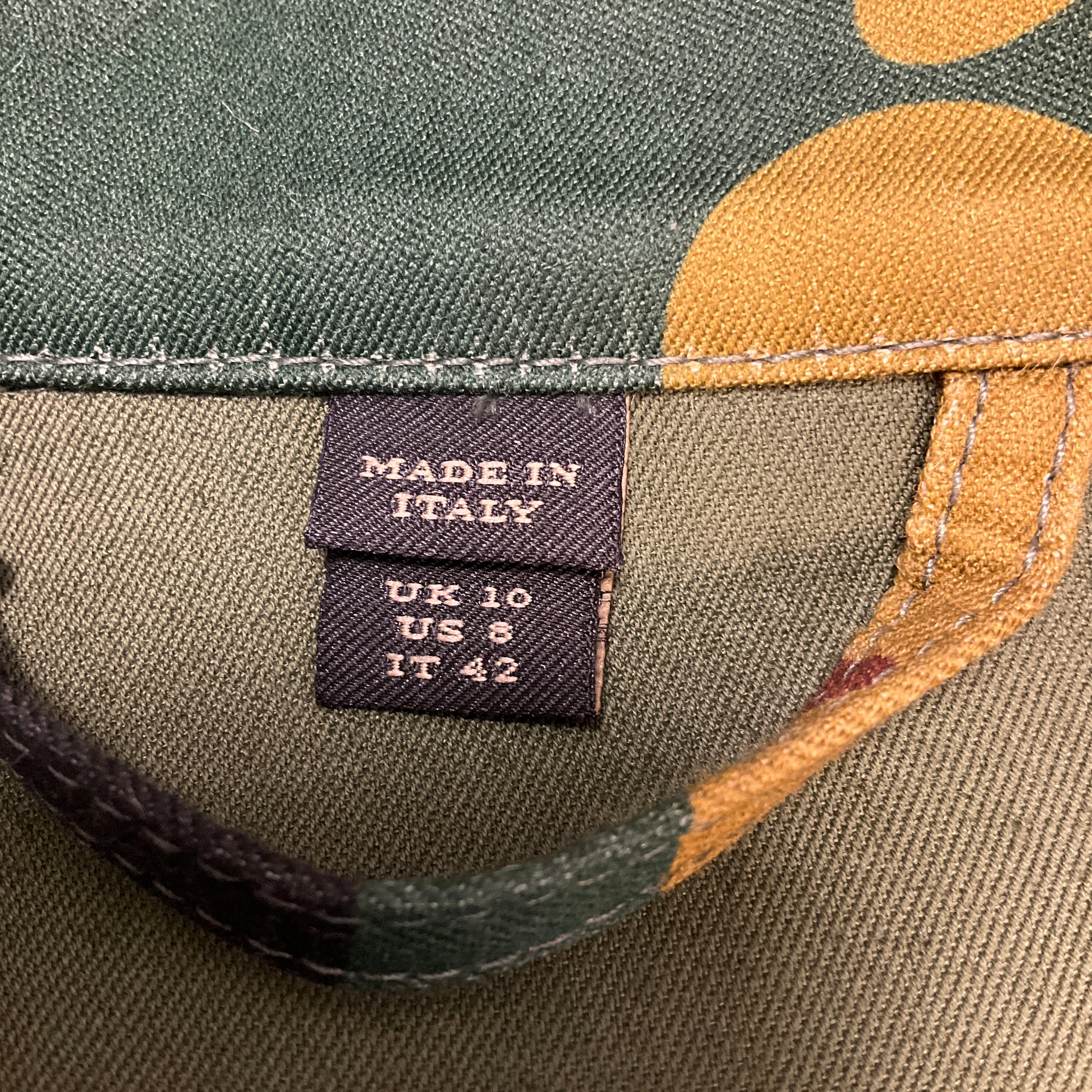 Burberry Ochre Green Boyfriend Fit Camouflage Print Jacket