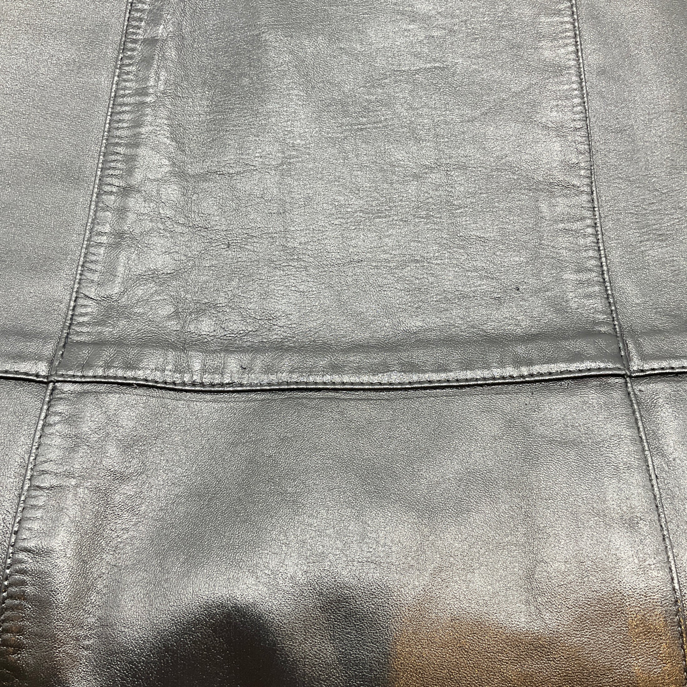 Chanel Black Leather A Line Skirt