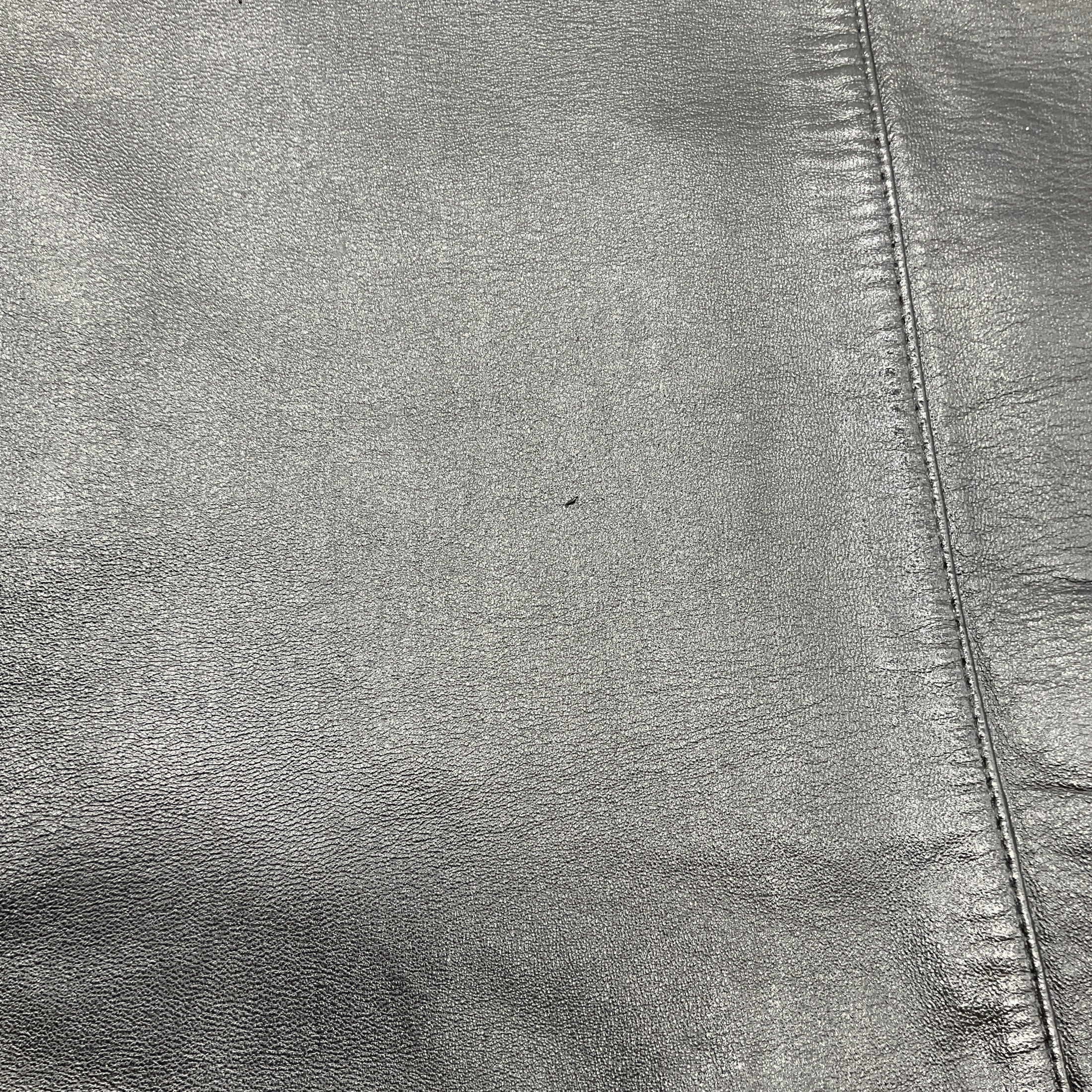 Chanel Black Leather A Line Skirt