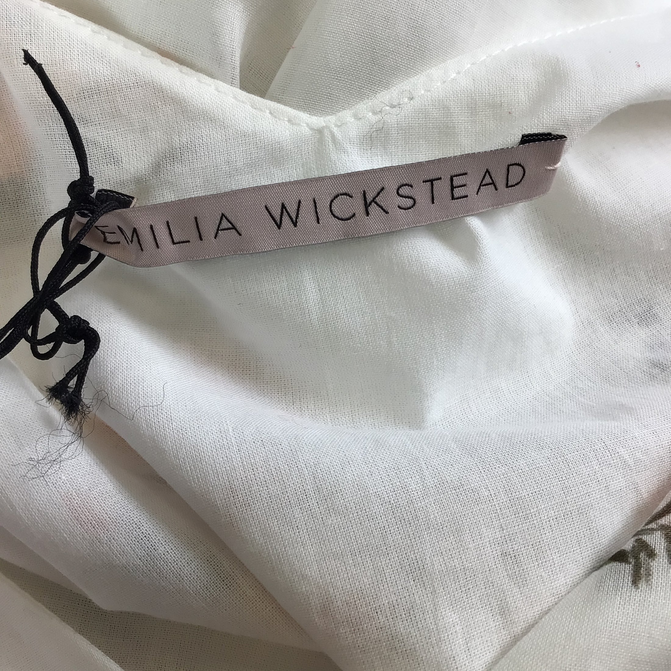 Emilia Wickstead White Multi Katelyn Romantic Roses Sleeveless Short Cotton Day Dress