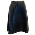 Load image into Gallery viewer, Chanel Black Leather A Line Skirt

