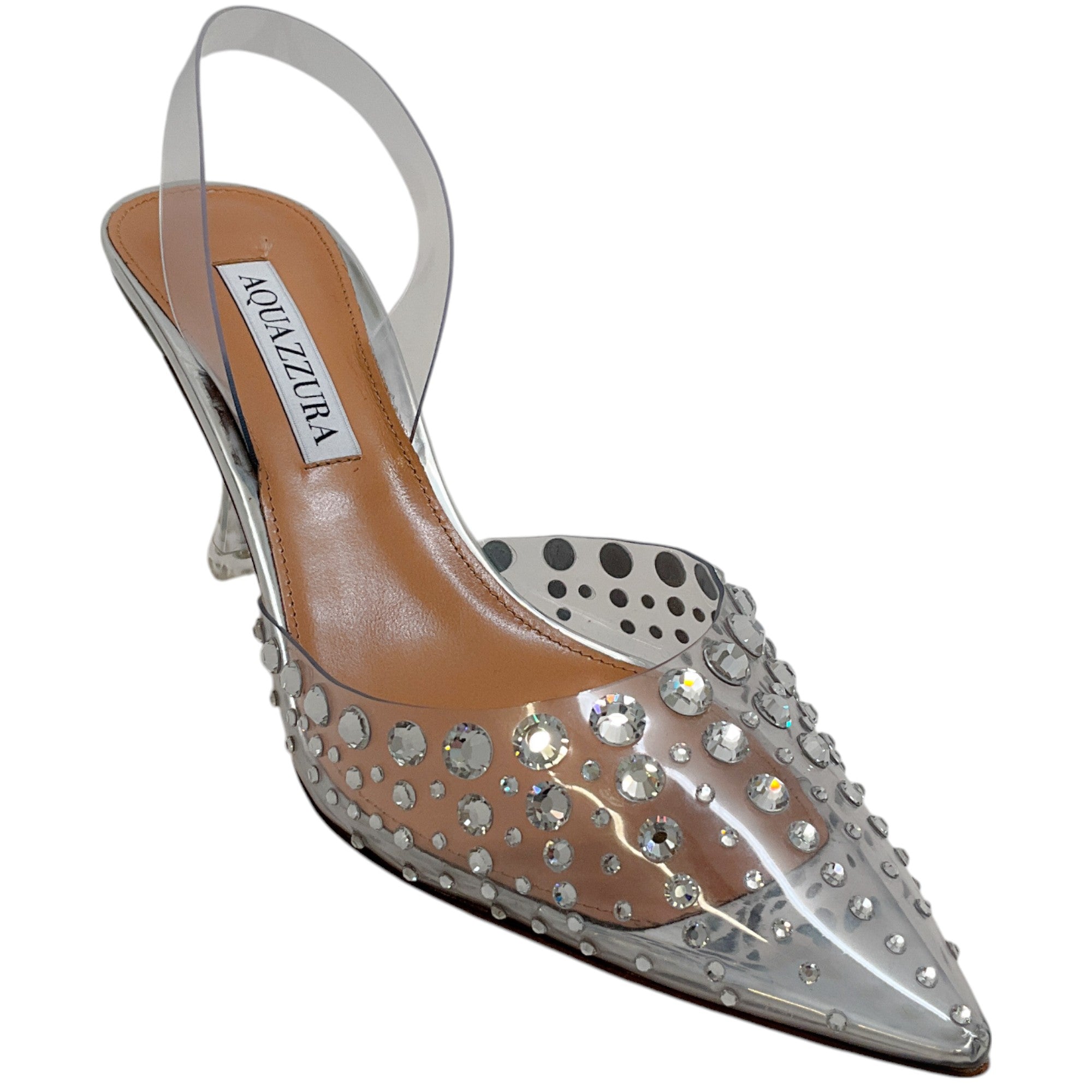 Aquazzura Silver Starburst PVC Slingback Pumps
