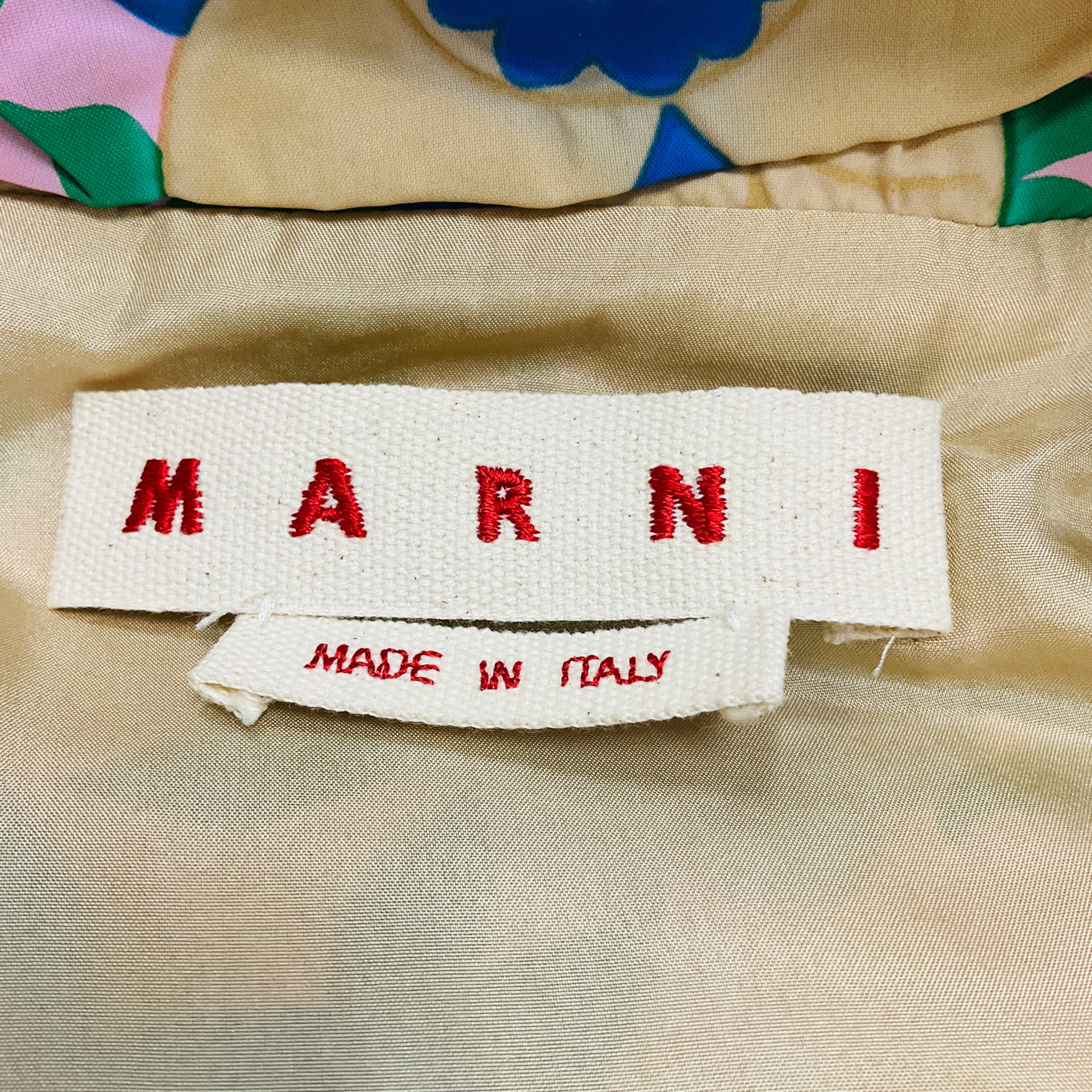 Marni Tan / Blue / Pink Multi Floral Coat with Hood