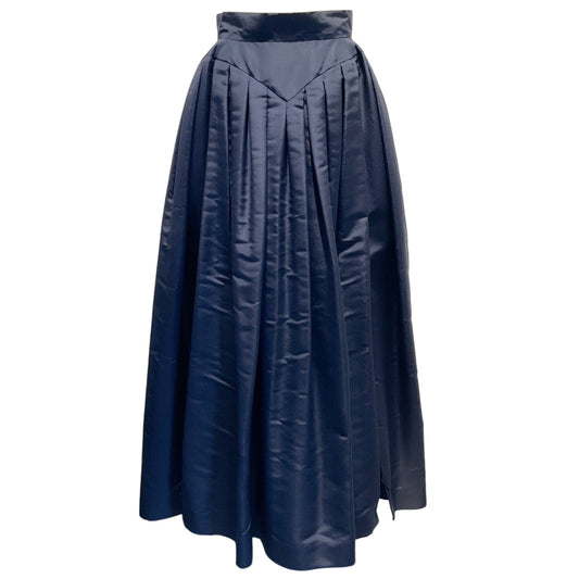 Chanel Vintage Navy Blue Silk Ball Skirt
