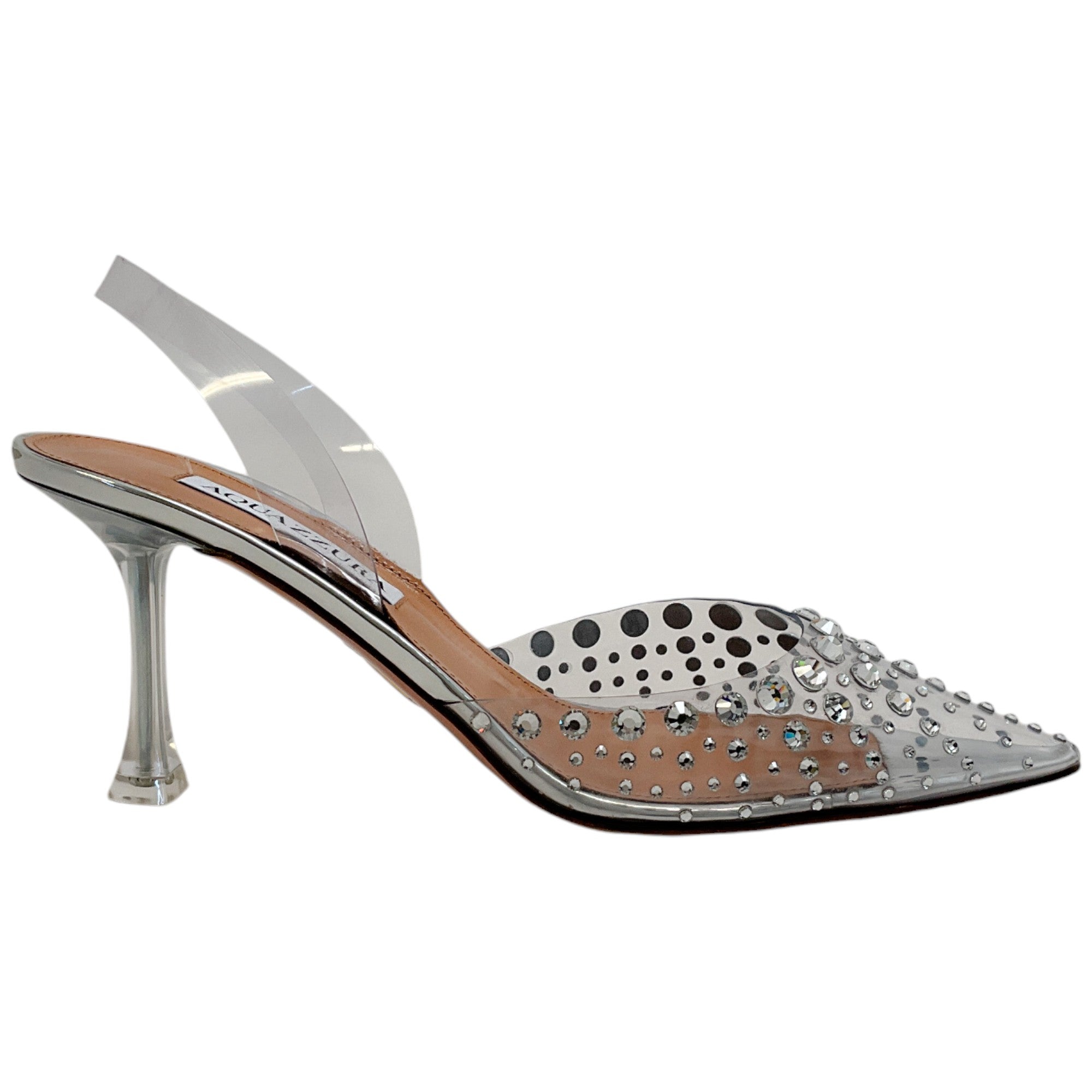 Aquazzura Silver Starburst PVC Slingback Pumps