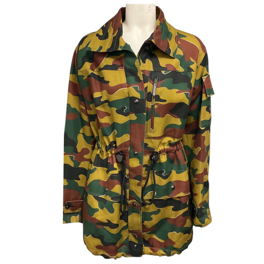Burberry Ochre Green Boyfriend Fit Camouflage Print Jacket