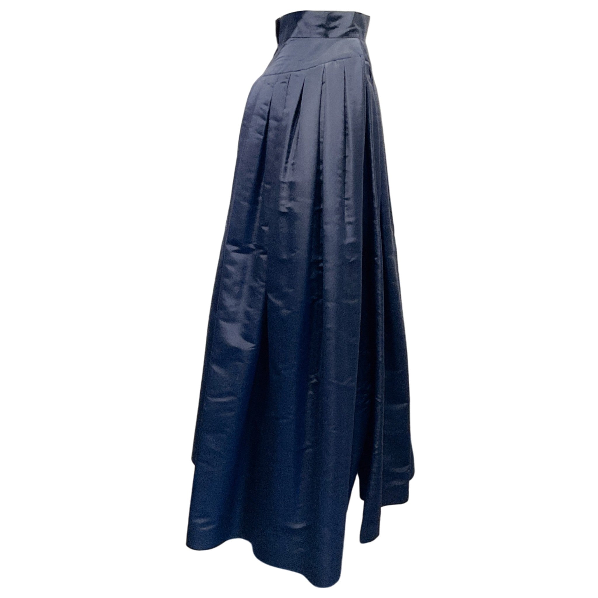Chanel Vintage Navy Blue Silk Ball Skirt