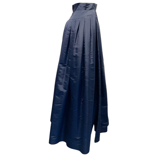 Chanel Vintage Navy Blue Silk Ball Skirt