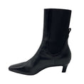 Load image into Gallery viewer, Toteme Black Leather Low Heel Pull On Ankle Booties with Elastic Band
