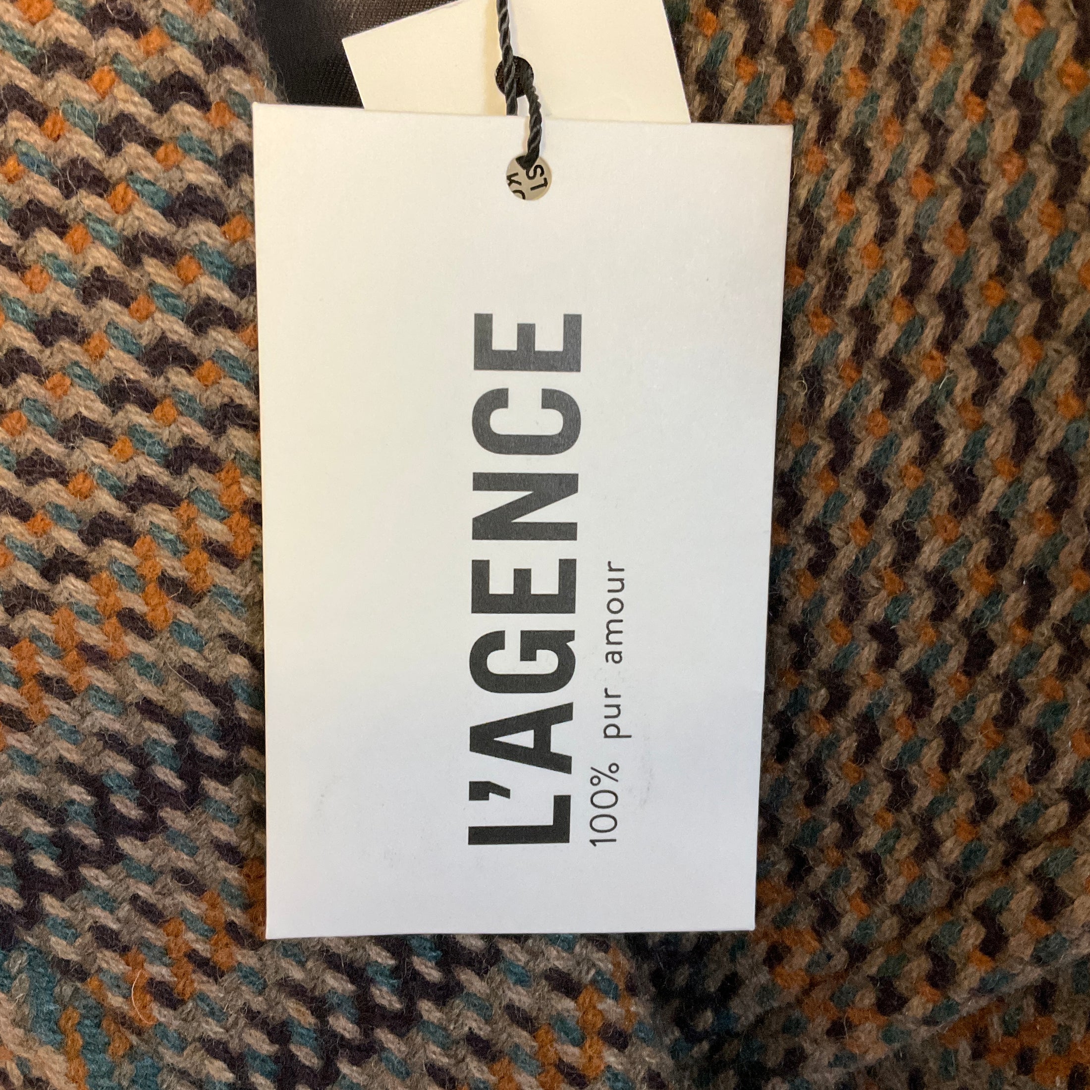 L'Agence Brown Plaid Kolina Long Coat