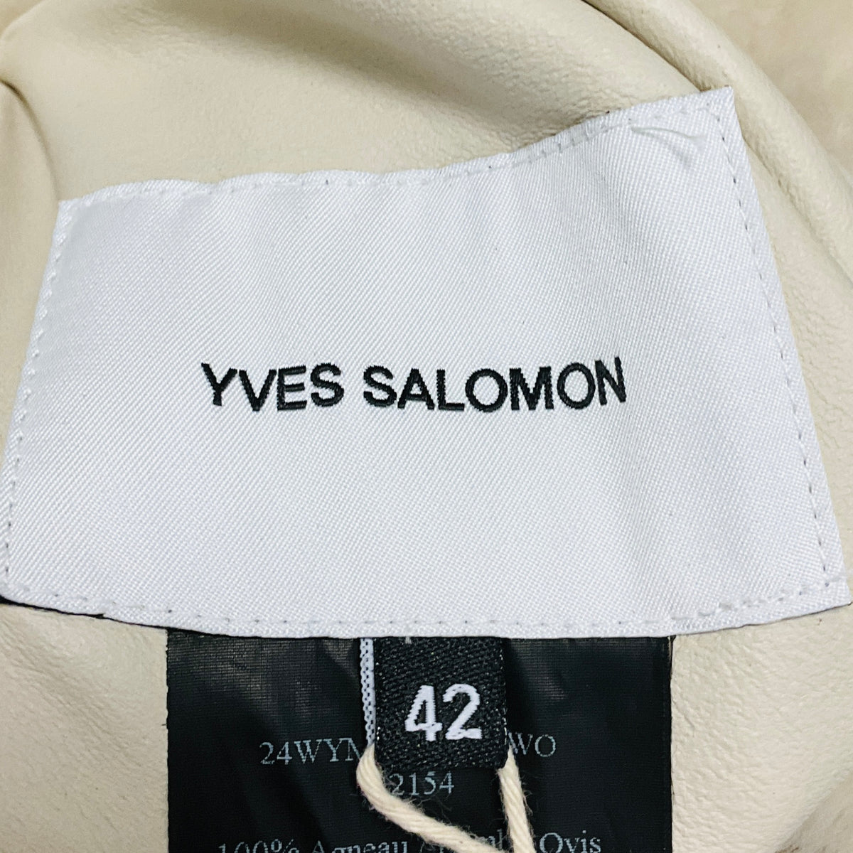 Yves Salomon Ivory / Alabaster Reversible Lamb Shearling Coat