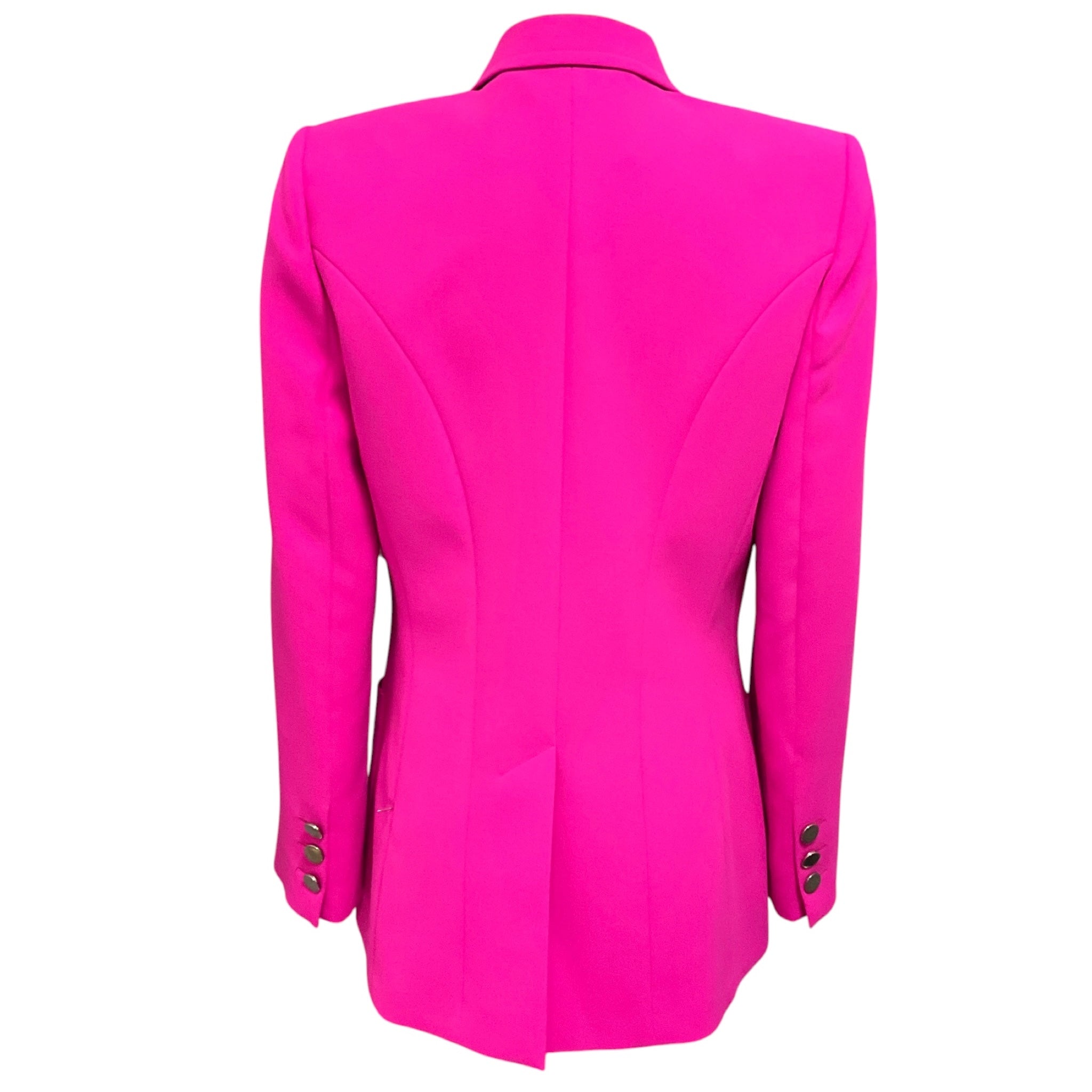 Barbara Bui Hot Pink Tailored One Button Crepe Blazer Jacket