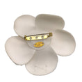 Load image into Gallery viewer, Chanel Ivory CC Logo Silk Camellia Brooch
