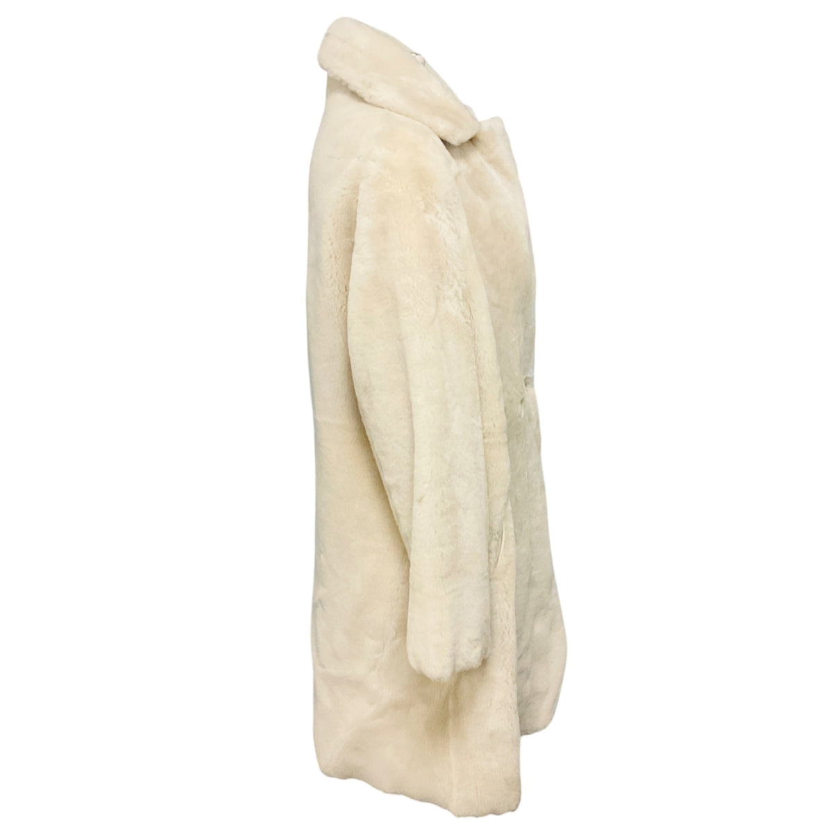 Yves Salomon Ivory / Alabaster Reversible Lamb Shearling Coat