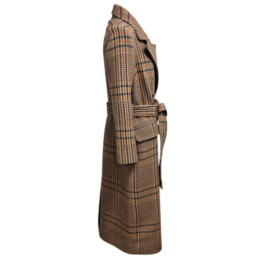 L'Agence Brown Plaid Kolina Long Coat