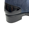 Load image into Gallery viewer, Chanel Blue Denim and Black Leather Lace Up Combat Boots
