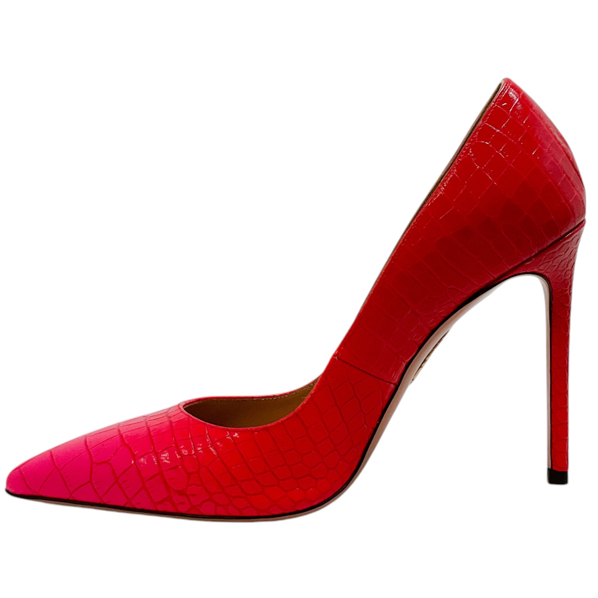 Aquazzura Pink Ombre Croc Embossed Purist 105 Pumps