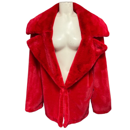 Stella McCartney Red Faux Fur Jacket