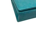 Load image into Gallery viewer, Lalo Handbags Turquoise Embossed Leather Evening Clutch
