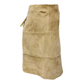 Load image into Gallery viewer, Brunello Cucinelli Taupe Beige Suede Mini Skirt with Monili
