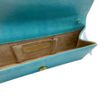 Load image into Gallery viewer, Lalo Handbags Turquoise Embossed Leather Evening Clutch
