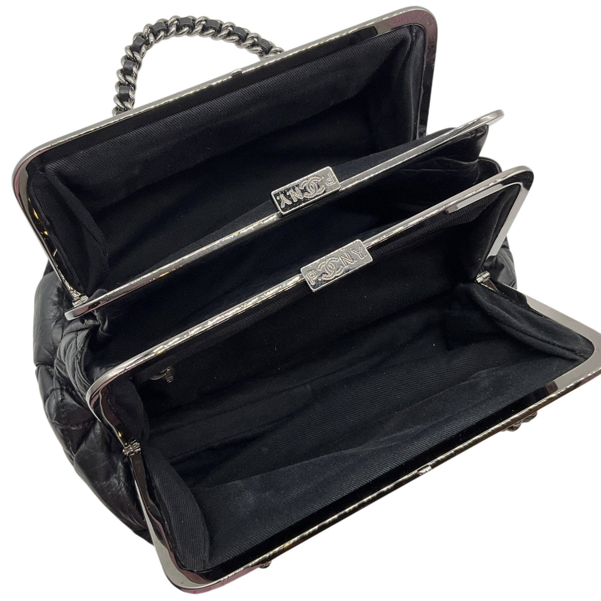 Chanel Vintage 1980's Black Nappa Leather and Hair Calf Shoulder Bag