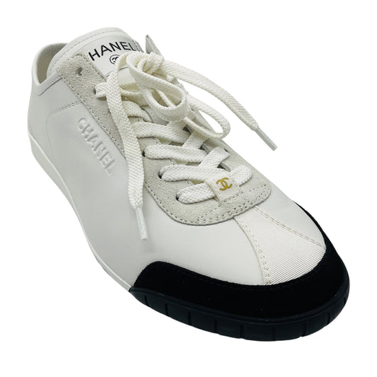 Chanel White / Black 2024 Calfskin and Suede Calfskin Sneakers
